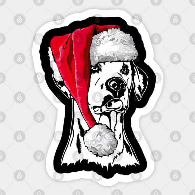 Funny Dalmatian Santa Christmas dog mom Sticker by wilsigns